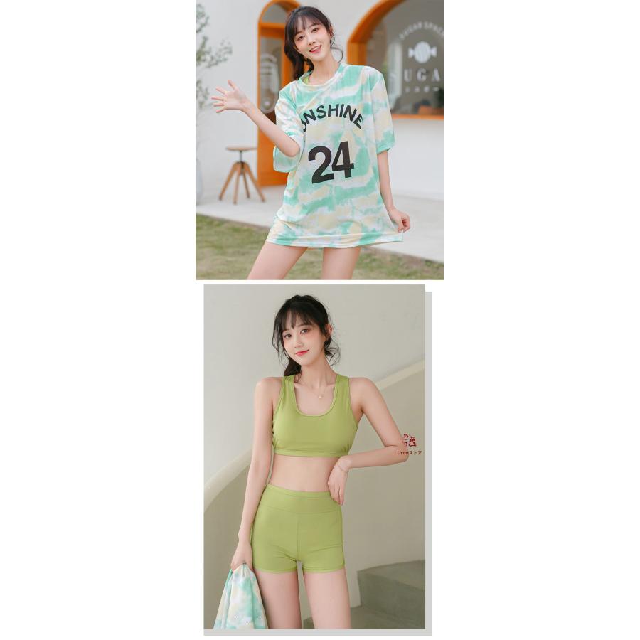 女の子 水着 セパレート 中学生 高校生 3点セット ラッシュガード