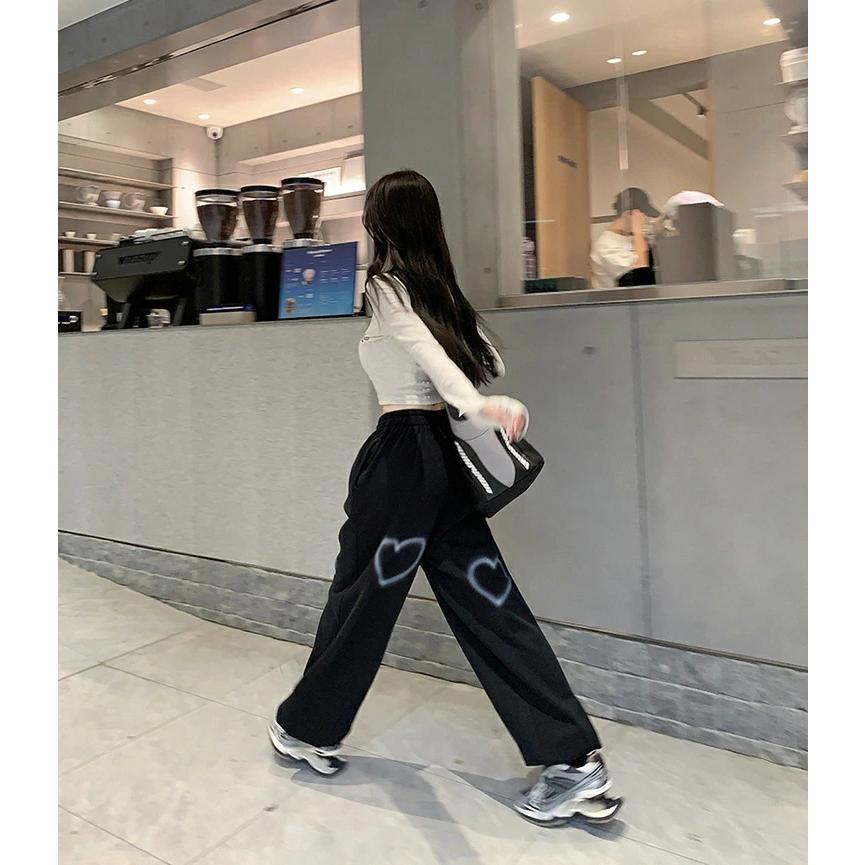 ジャージ パンツ 大人 黒 白 星柄 練習着 レディース 韓国風 ゆったり