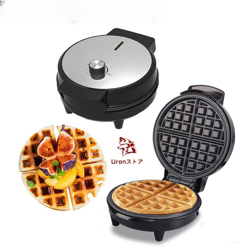 家庭用 ワッフルメーカー4枚焼 丸型 クロム Belgian Waffle Maker 家電