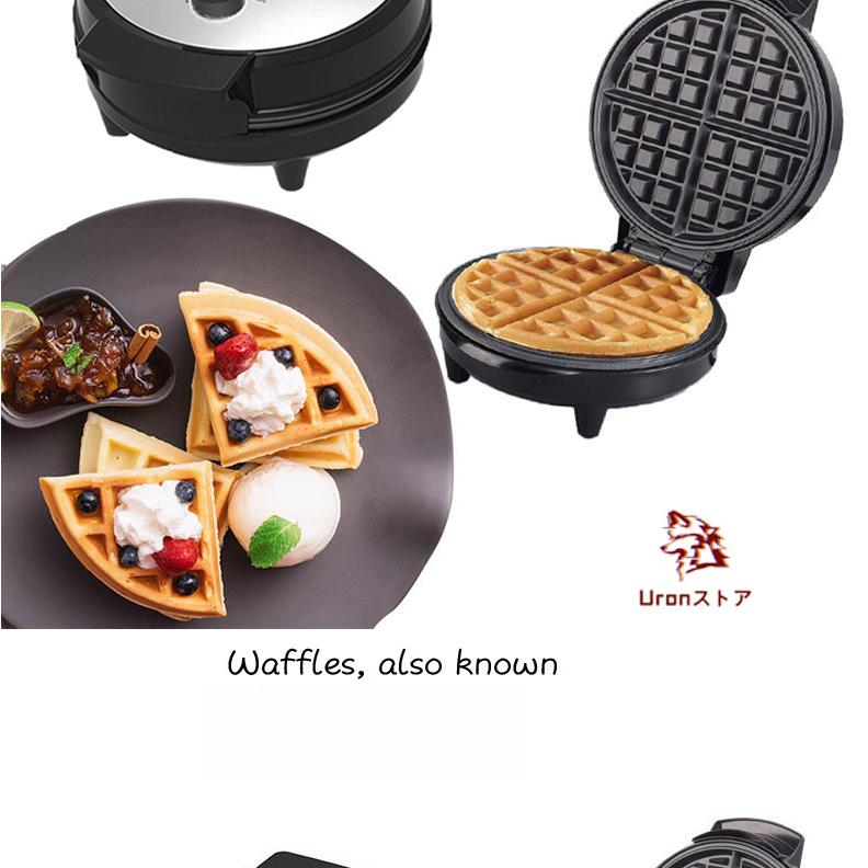 家庭用 ワッフルメーカー4枚焼 丸型 クロム Belgian Waffle Maker 家電