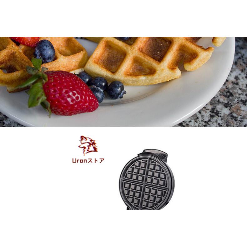 家庭用 ワッフルメーカー4枚焼 丸型 クロム Belgian Waffle Maker 家電
