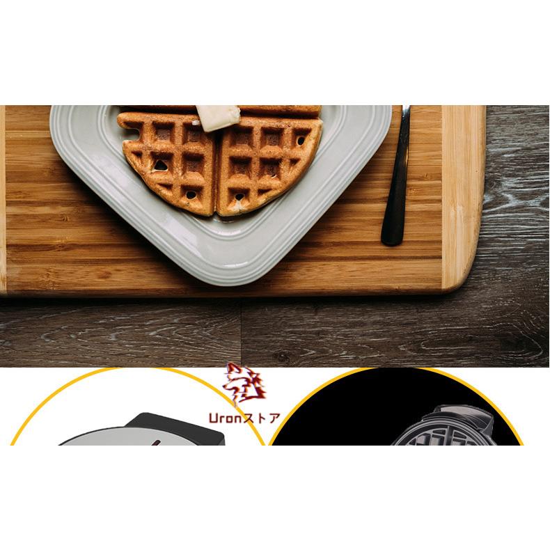 家庭用 ワッフルメーカー4枚焼 丸型 クロム Belgian Waffle Maker 家電
