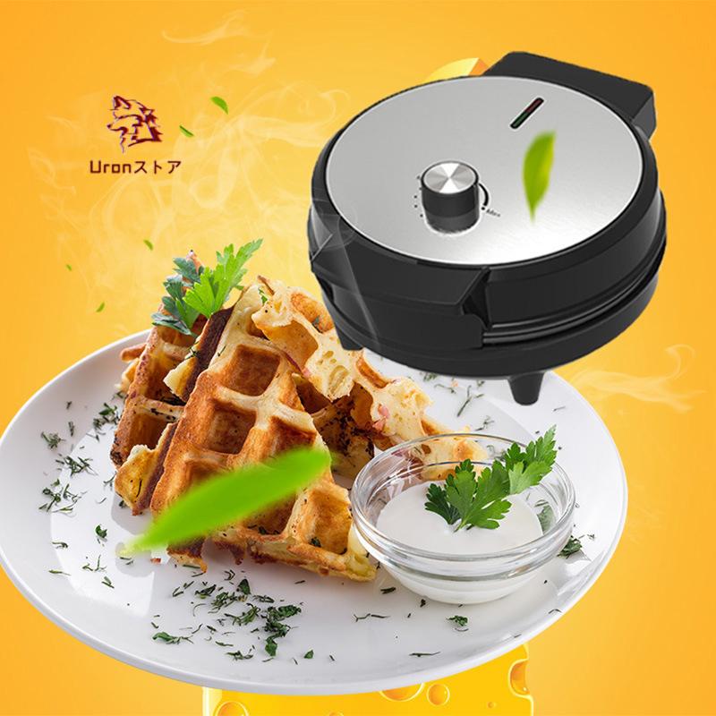 家庭用 ワッフルメーカー4枚焼 丸型 クロム Belgian Waffle Maker 家電