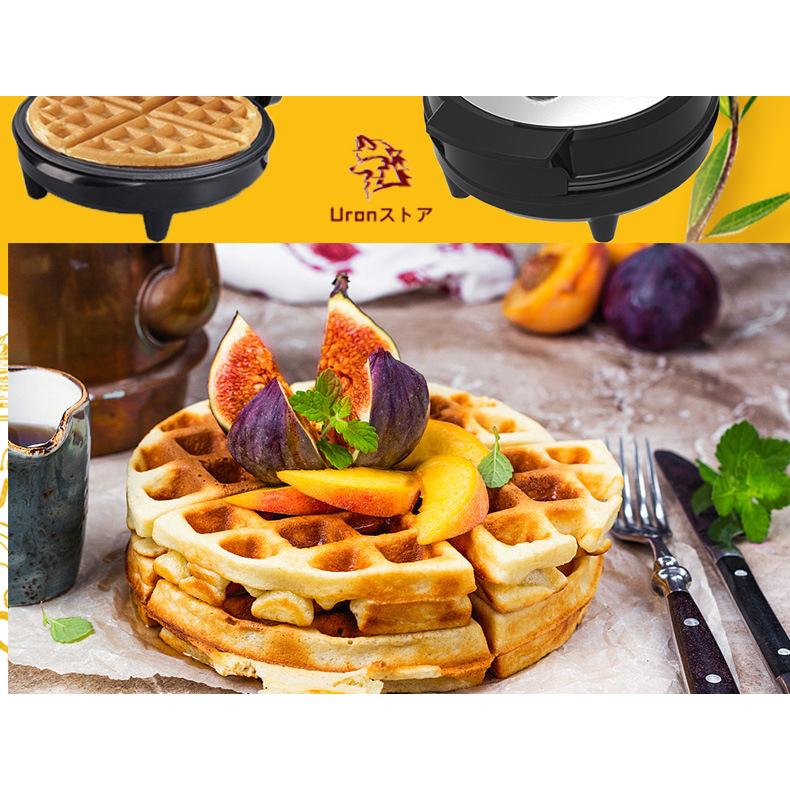 家庭用 ワッフルメーカー4枚焼 丸型 クロム Belgian Waffle Maker 家電
