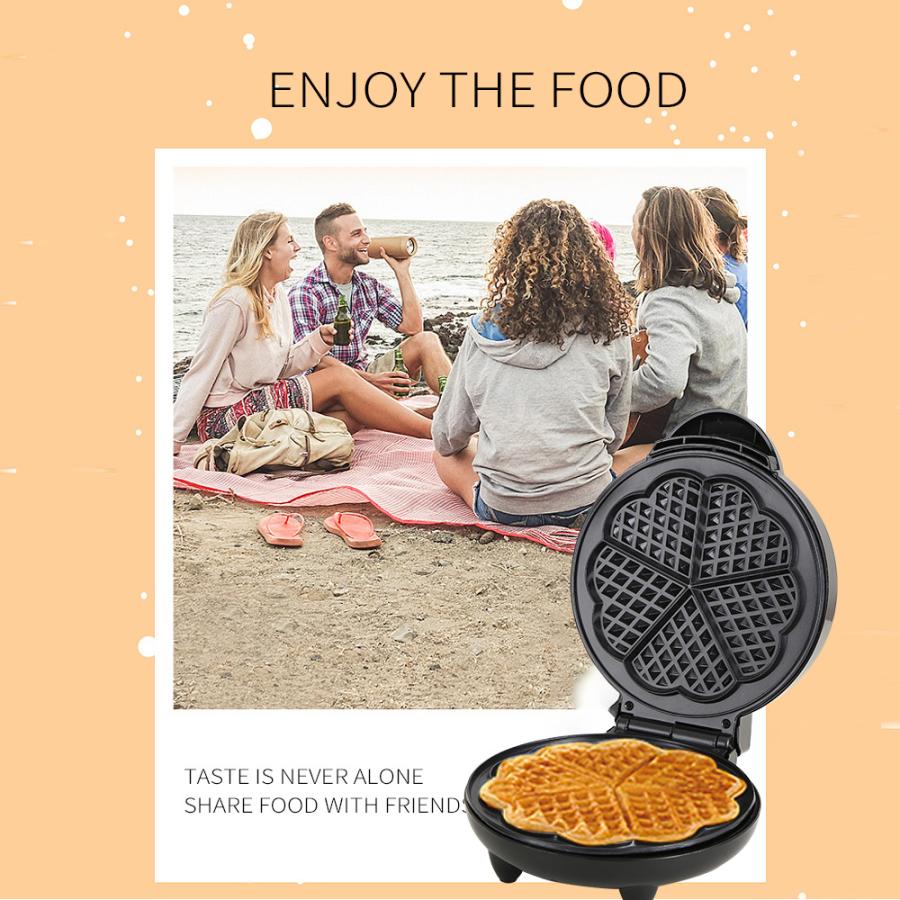 家庭用 ワッフルメーカー4枚焼 丸型 クロム Belgian Waffle Maker 家電