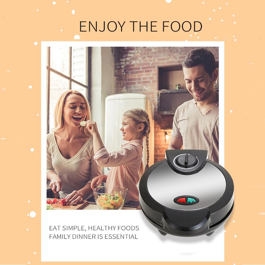 家庭用 ワッフルメーカー4枚焼 丸型 クロム Belgian Waffle Maker 家電