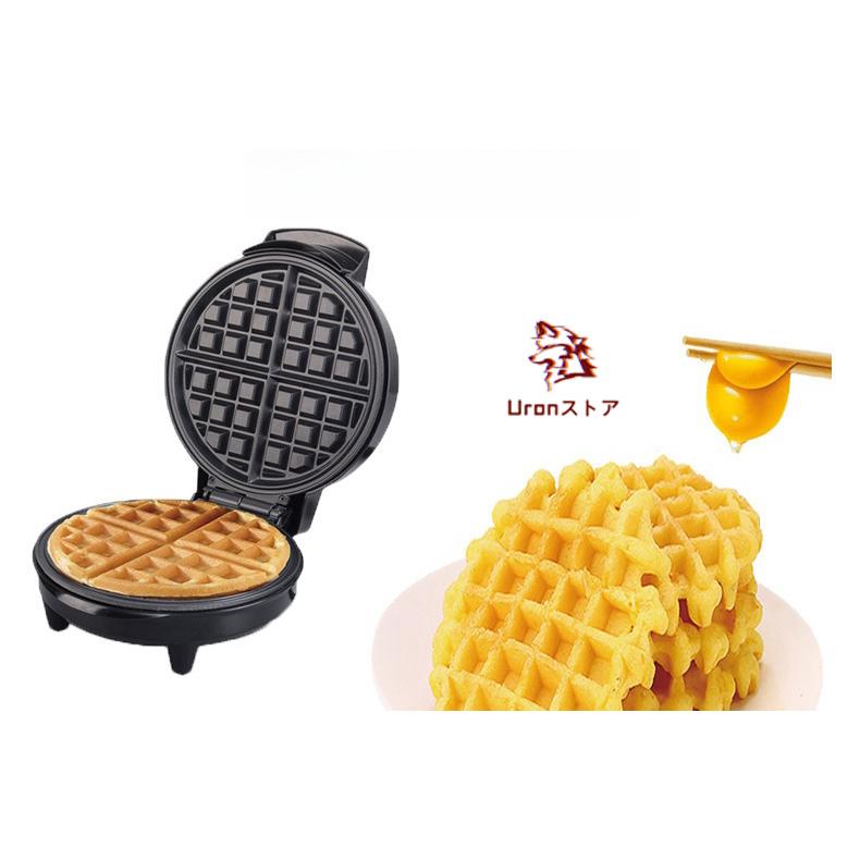 家庭用 ワッフルメーカー4枚焼 丸型 クロム Belgian Waffle Maker 家電