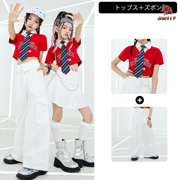 チア　スカート レッド ホワイト カーゴパンツ プリーツスカート ショートトップ