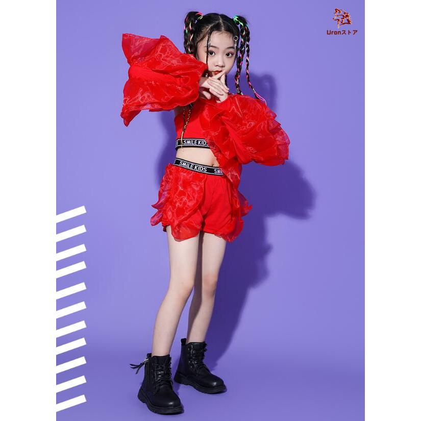 赤いフリルダンス衣装 ビジュー付き 赤いフリルダンス衣装 ビジュー付き 赤いフリルダンス衣装