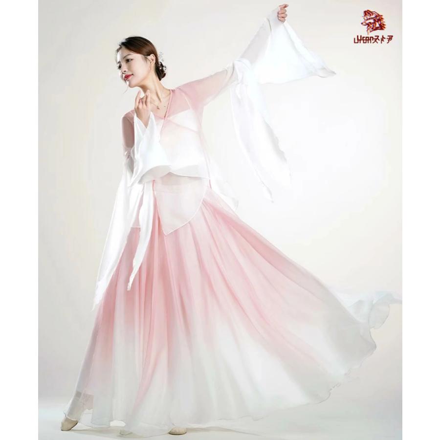 ひらひらのダンス衣装 3点セット レディース 中華古典ダンス 衣装