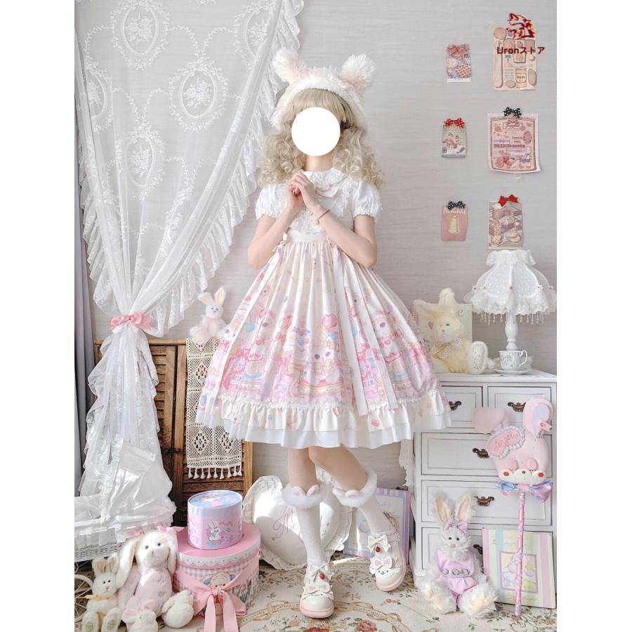 ロリータ ワンピース ゴスロリ ロリータ服 膝丈 ミドル丈 ジャンパー