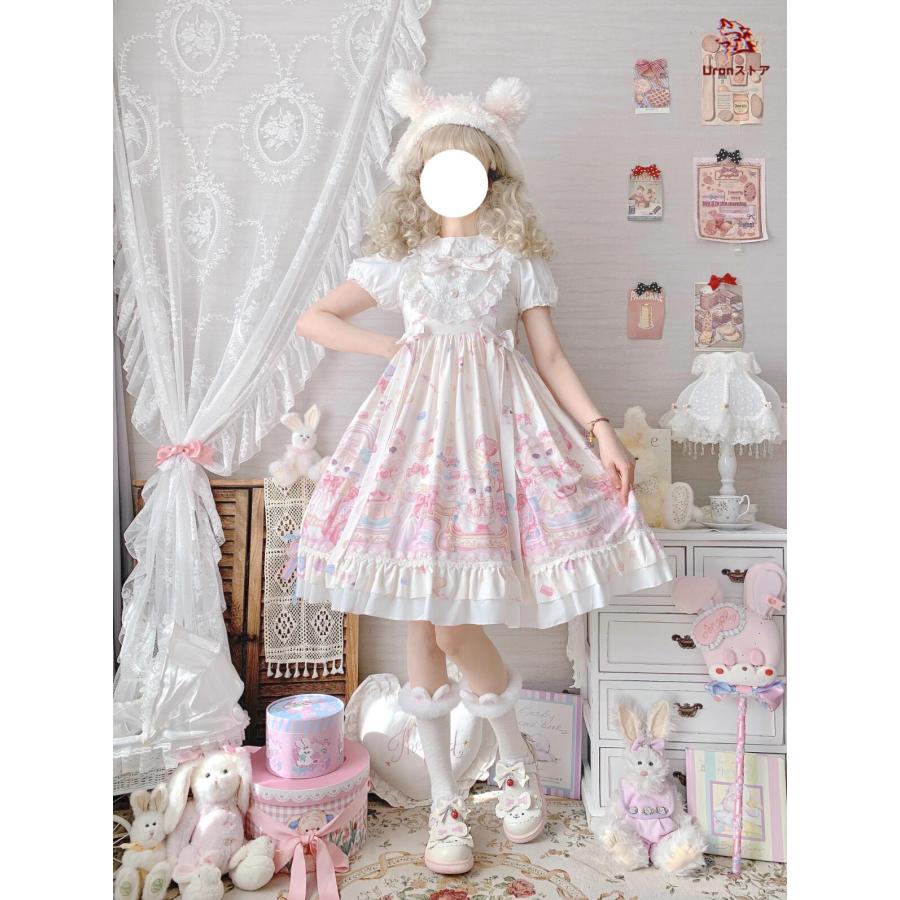 ロリータ ワンピース ゴスロリ ロリータ服 膝丈 ミドル丈 ジャンパー