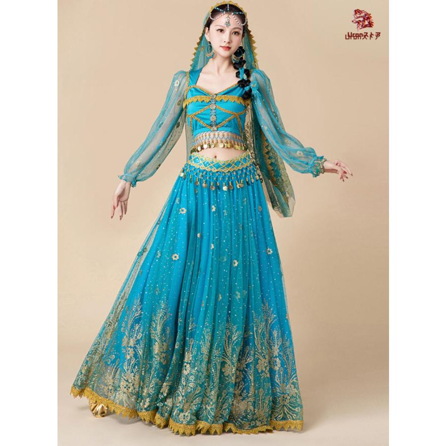 レディース ジャスミン風 ベリーダンス 衣装セット 新作 長袖