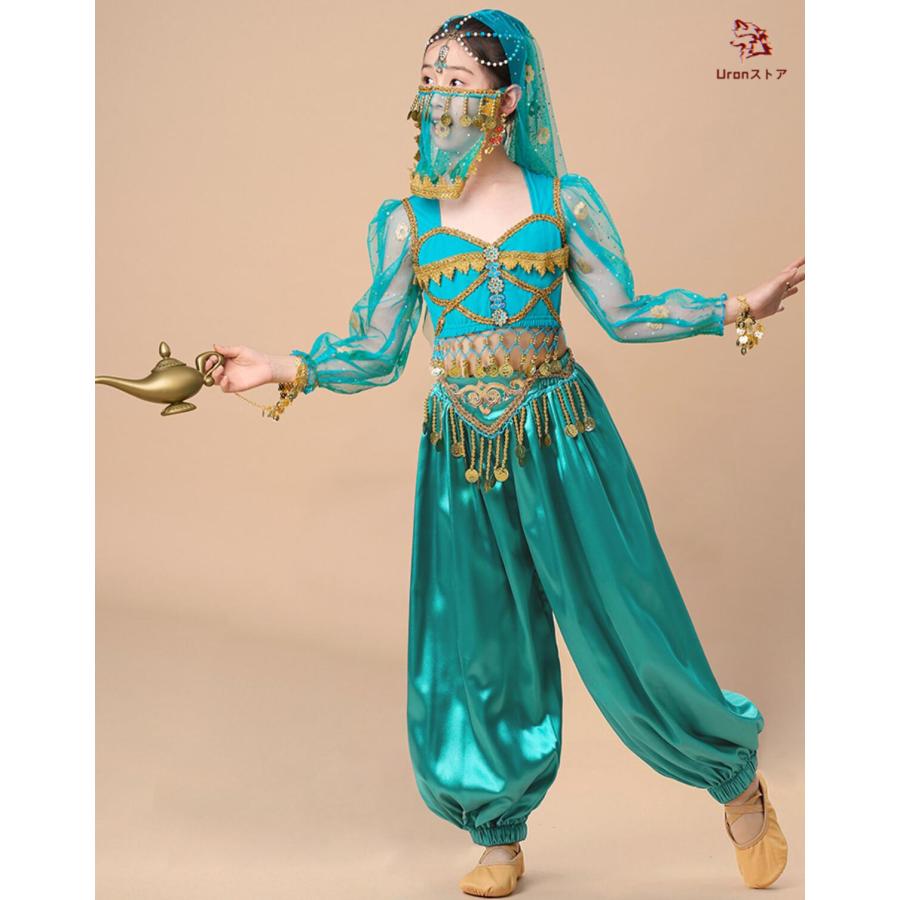 み*ん様 値下げ　桧山屋　ゴージャスアラビアンブルー テディ　ポールダンス衣装 楽天市場】アラビアン衣装 4点セット レディース アラジン ジャスミン