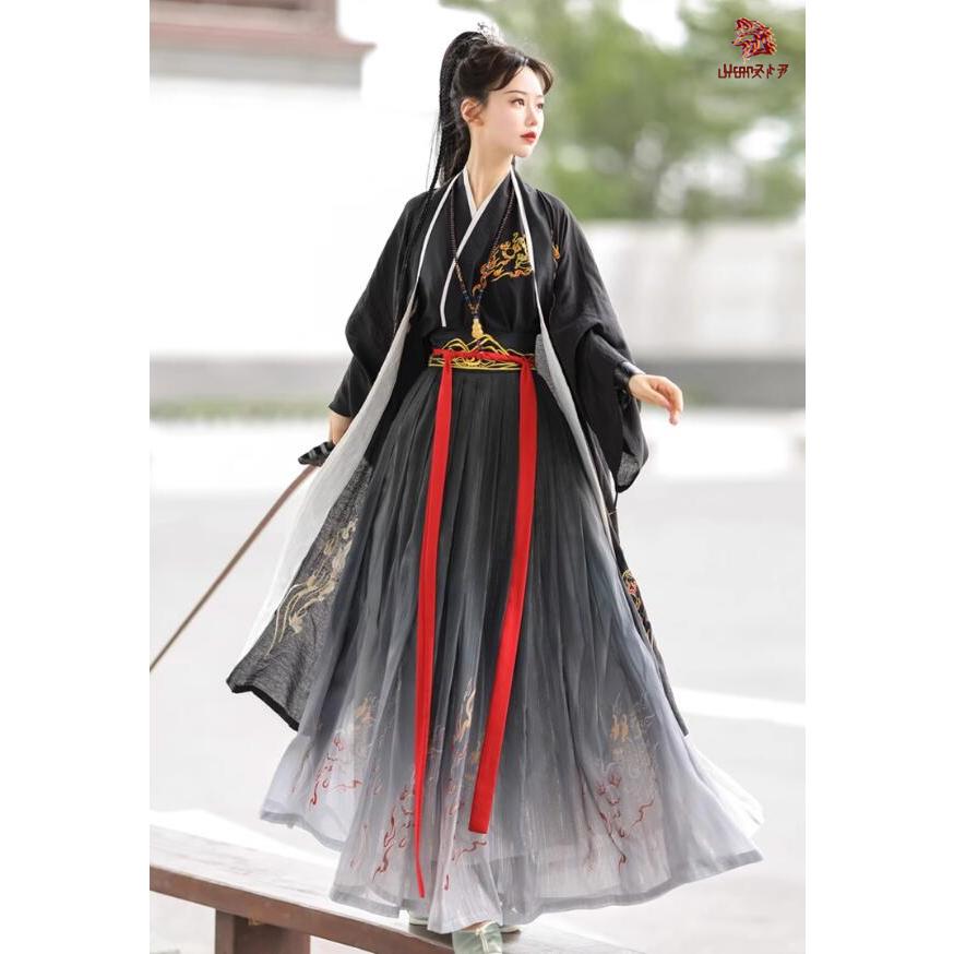 漢服 唐装 チャイナ服 中国古代衣装 黒系 レディース 男性用 男女兼用  