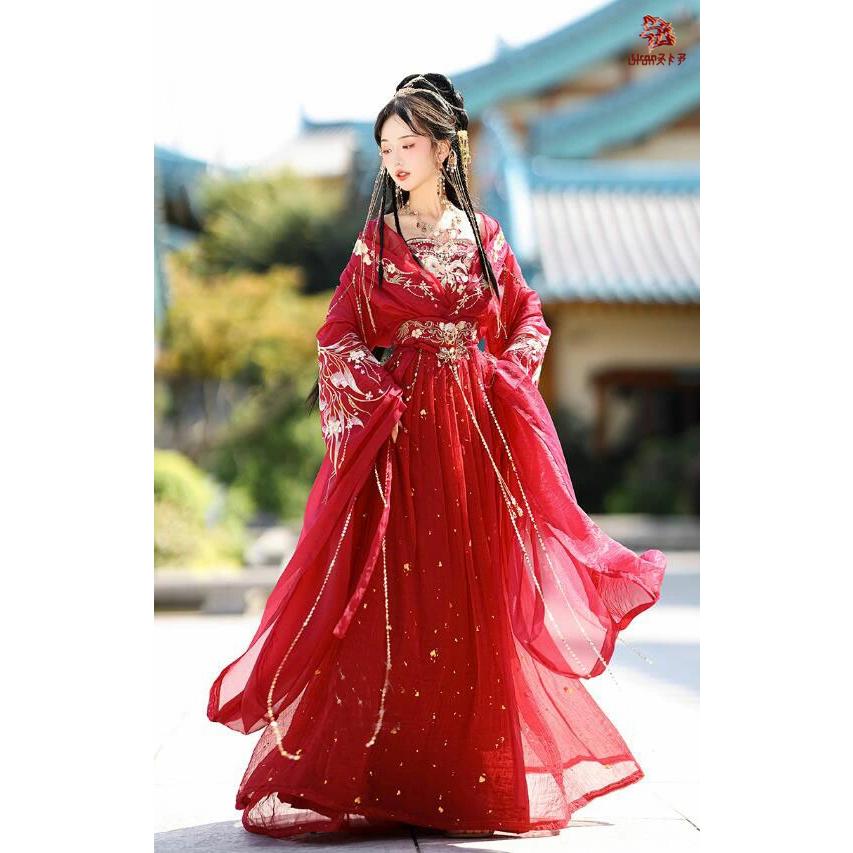 漢服 中華服 ゴージャス レディース 中国古代 結婚式 礼服 花嫁衣装
