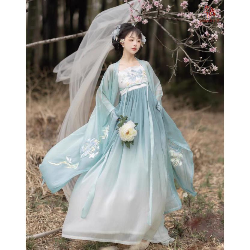 漢服3点セット レディース 唐朝 中国古代服装 振袖羽織カバー付き