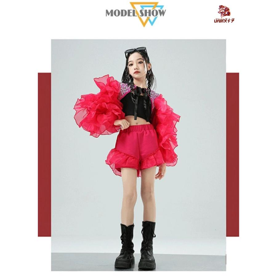 フレア 派手 ダンス衣装 女の子 ジャズ k-pop 可愛い スパンコール