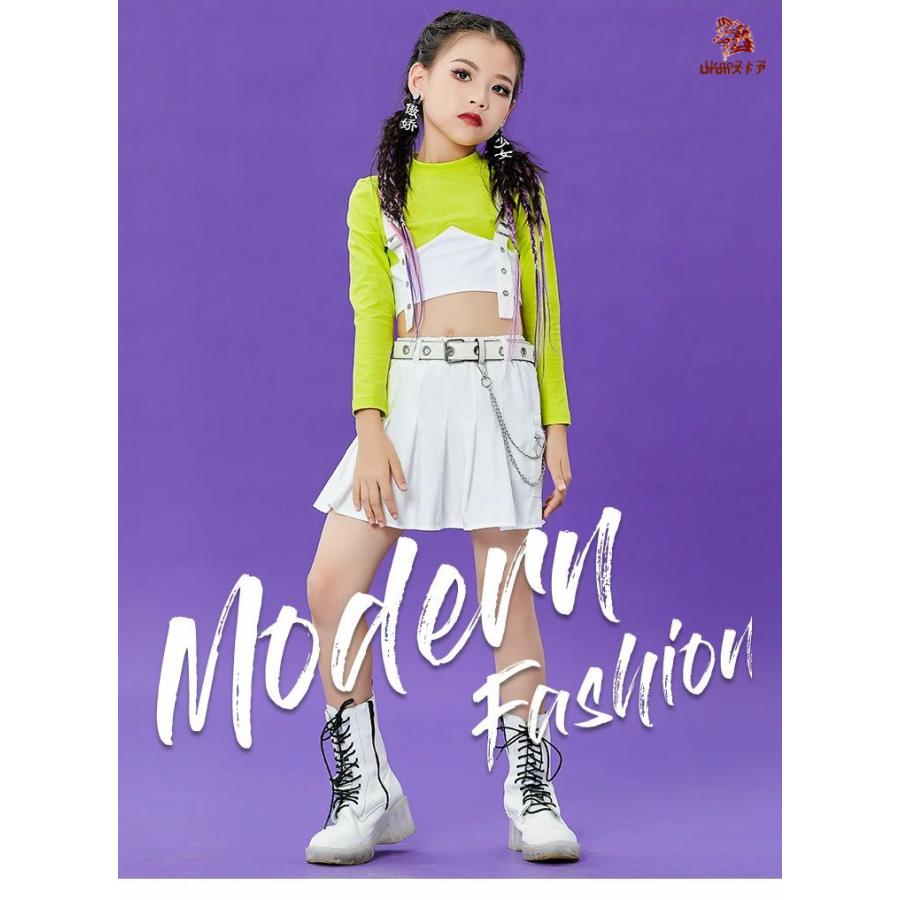 即納あり】キッズ チアガール 衣装 セットアップ 女の子 緑 トップス