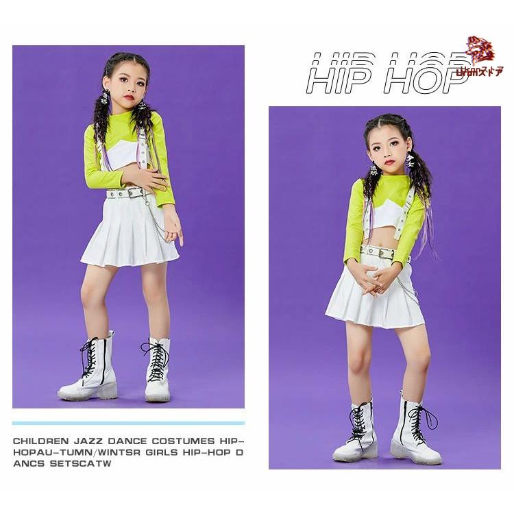 即納あり】キッズ チアガール 衣装 セットアップ 女の子 緑 トップス
