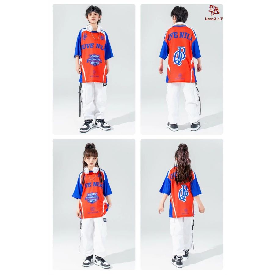 ラグラン袖 半袖 キッズダンス ダンス衣装 ヒップホップ 女の子 男の子