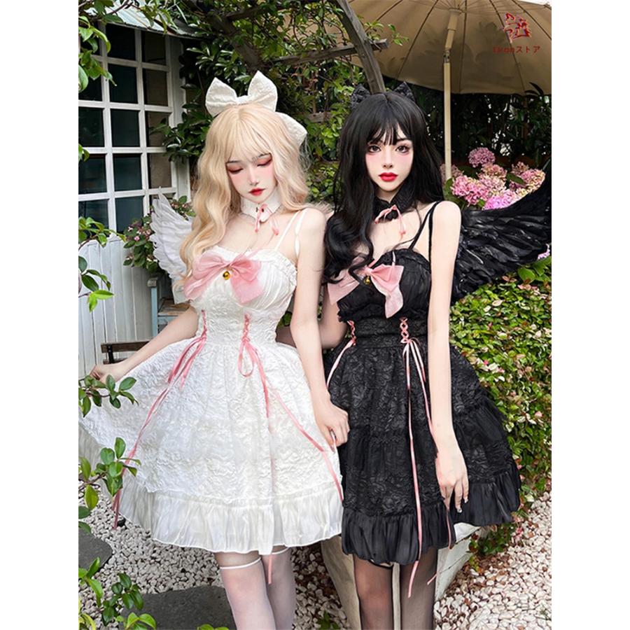 ハロウィン コスプレ 3点セット 天使と悪魔 仮装 コスチューム パーティー 翼 エンジェル 天使服 悪魔服 可愛い レディース ガール 大人 ...
