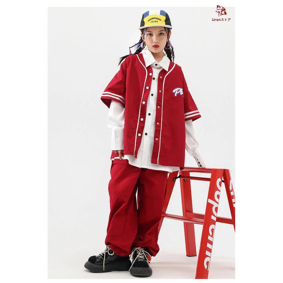 キッズ ダンス衣装 ベースボール ジャケット 長袖 野球風 セットアップ