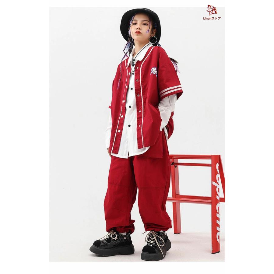 キッズ ダンス衣装 ベースボール ジャケット 長袖 野球風 セットアップ