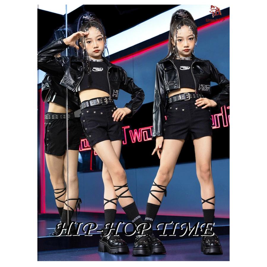 フェイクレザー ジャケット キッズダンス ダンス衣装 ヒップホップ