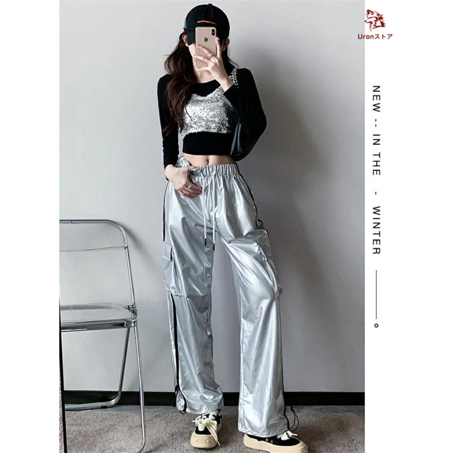 韓国 ダンス衣装 銀 黒 シルバー 大人 k-pop セットアップ or単品