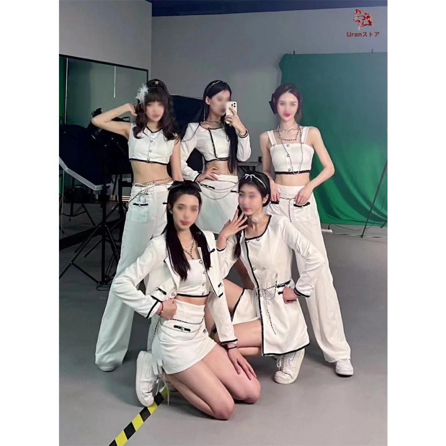 韓国 白 ダンス衣装 レディース セットアップ jazz ダンス 演出服
