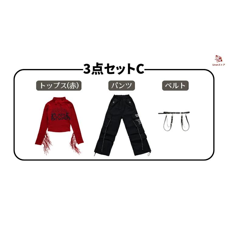 ヒップホップ 黒 赤 ブラック ワインレッド チェック柄 タッセル