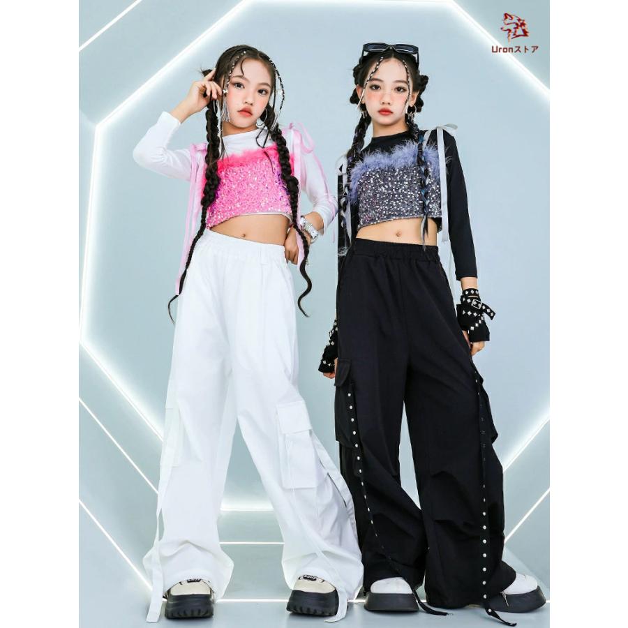 ステージ衣装 ダンス衣装 ヒップホップ キッズダンス キラキラ パンツ