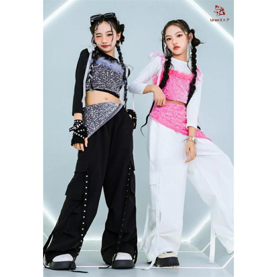 ステージ衣装 ダンス衣装 ヒップホップ キッズダンス キラキラ パンツ
