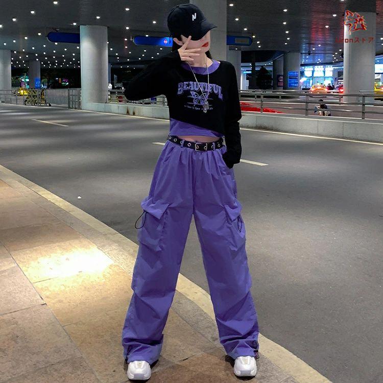 ジャズ 演出服 韓国 ダンス衣装 大人 紫 緑 バラ色 セットアップ
