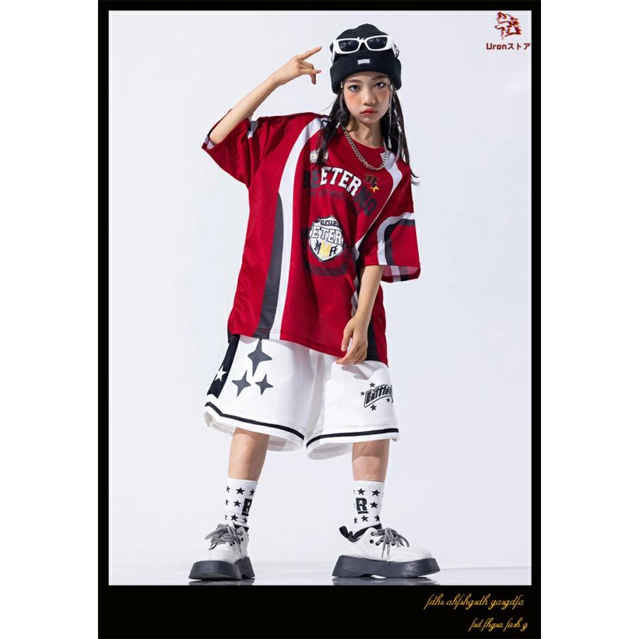 赤 青 緑 オレンジ キッズダンス Tシャツ オーバーサイズ 子供服