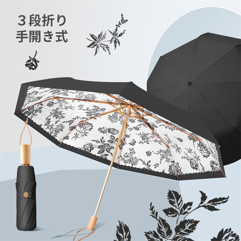 日傘 レディース 折りたたみ 完全遮光 人気 絵柄 軽量 晴雨兼用
