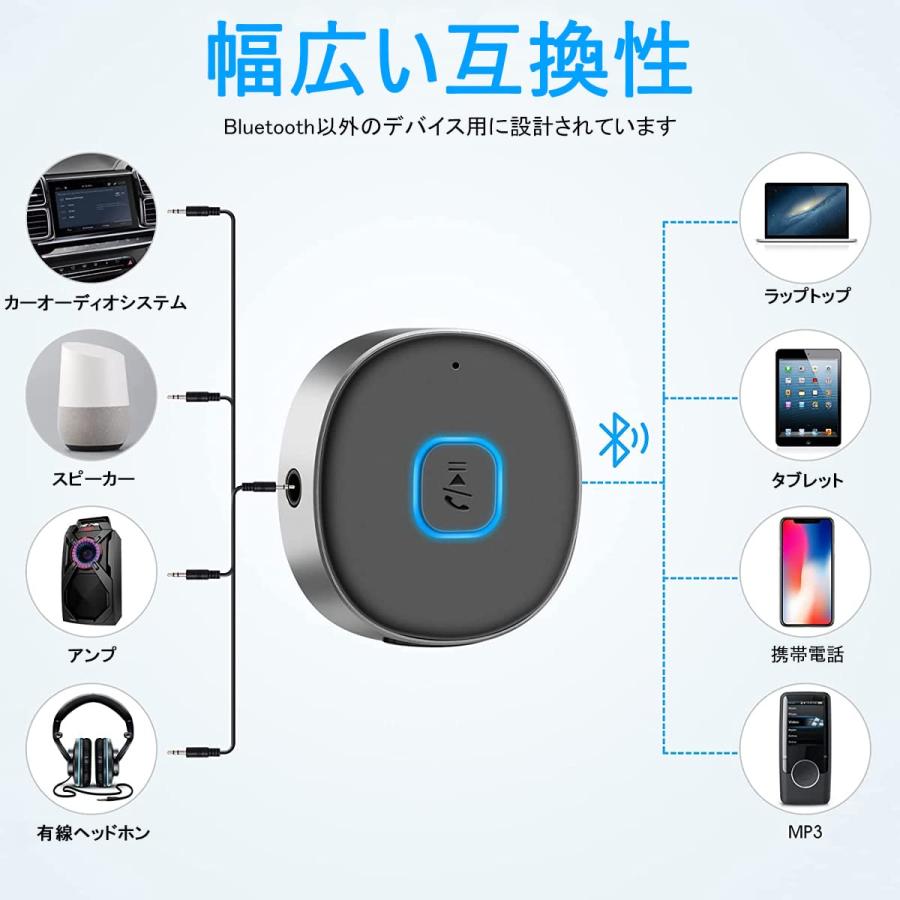 超小型bluetooth レシーバー 音楽再生 - ブルートゥース 受信機 | AUX