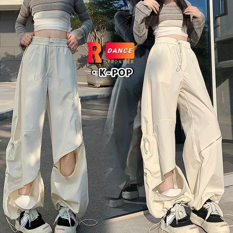k-pop 衣装 大人 アイボリー ワイドパンツ カーゴパンツ レディース