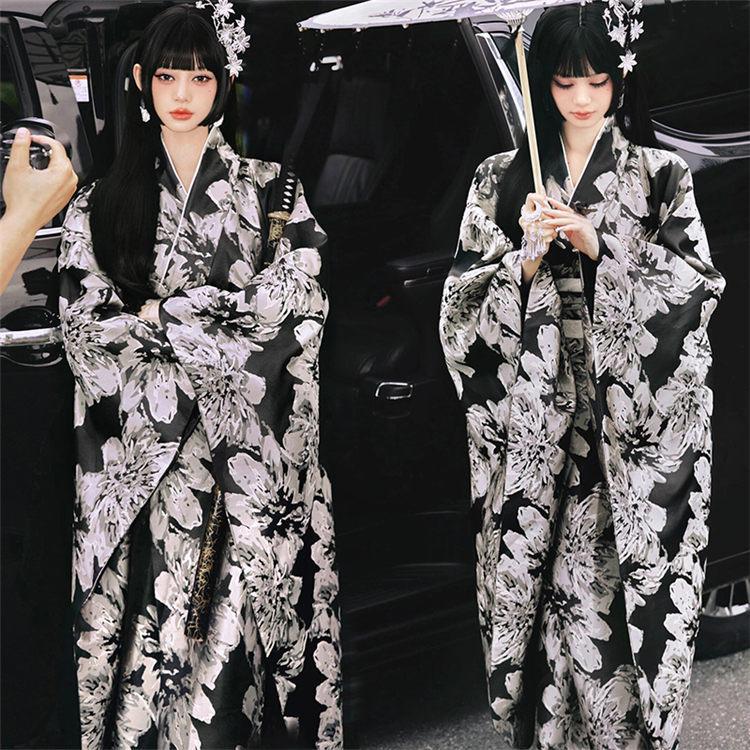 浴衣 中学生 セット 黒 個性派 ゆったりサイズ 可愛い 高校生