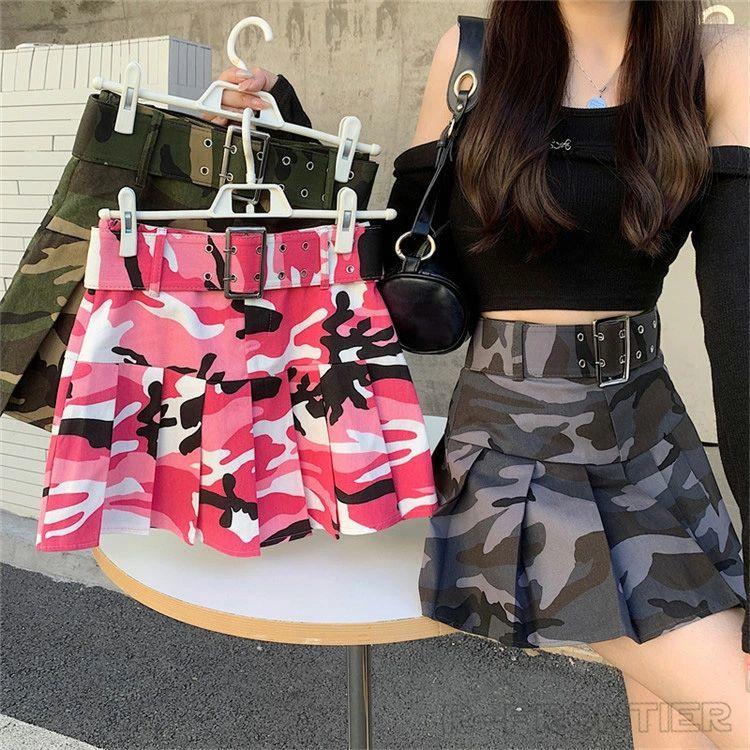 k-pop 衣装 迷彩柄 スカート ダンス衣装 ヒップホップ へそ出し 女の子