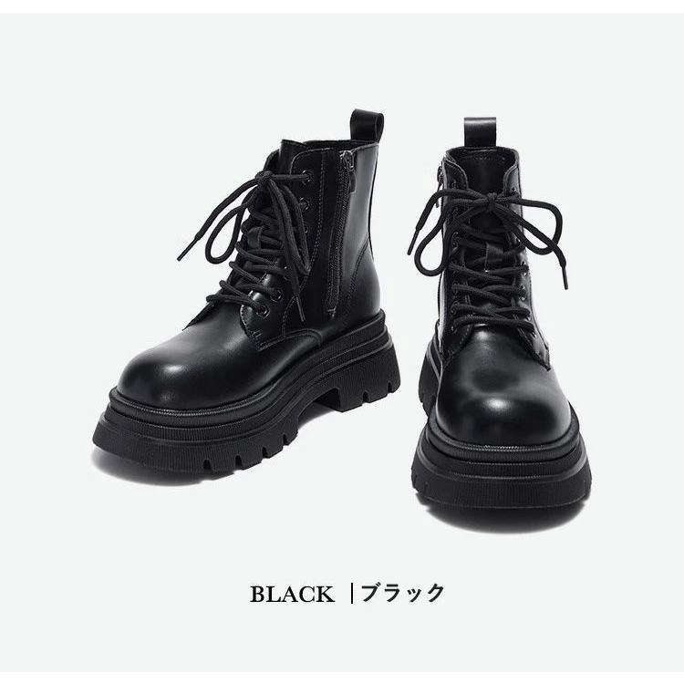 ブーツ 黒 カーキ 編み上げ ローヒール 厚底 長靴 ジュニア 女の子 k