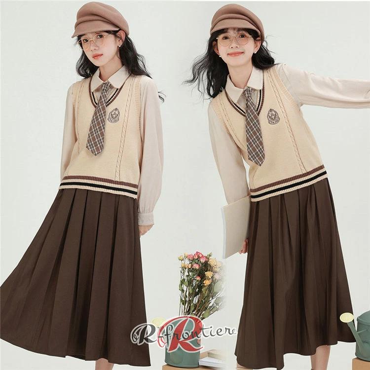 ベージュ 茶色 卒業式 スーツ 女の子 小学校女子 韓国 卒服 制服