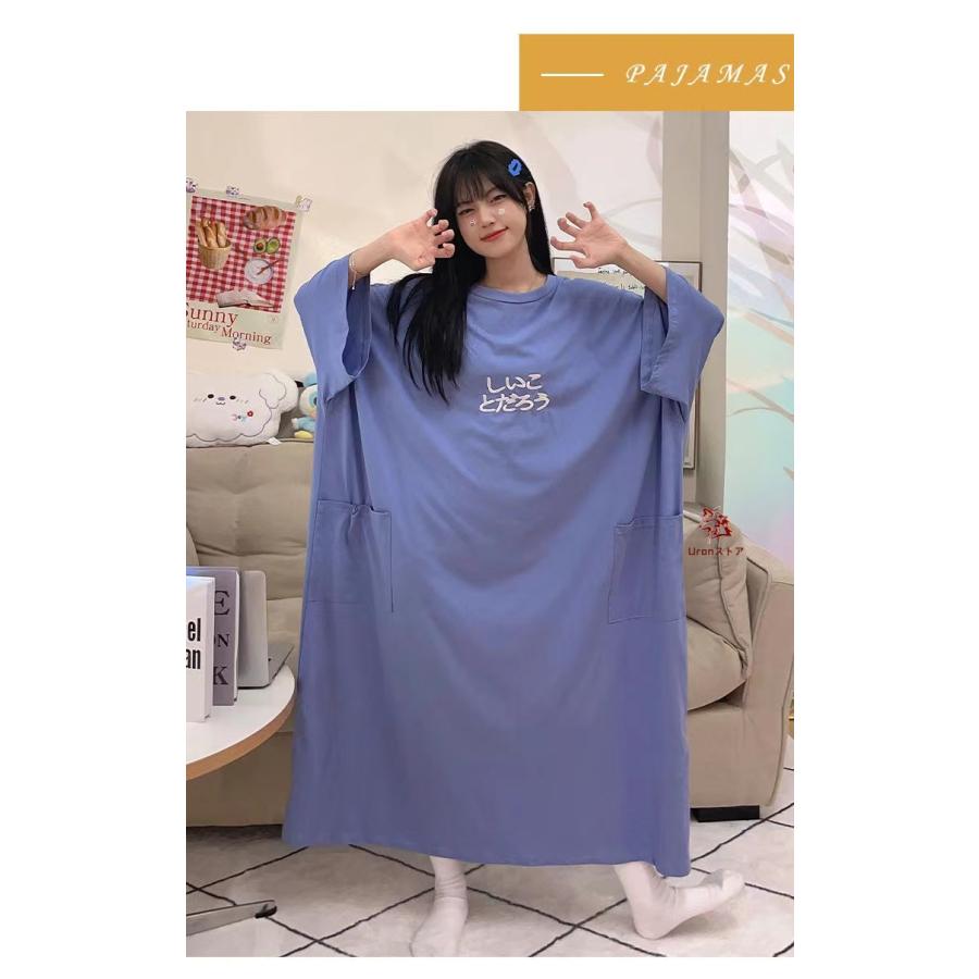 ルームウェア レディース 大きいサイズ 半袖 Tシャツワンピース 