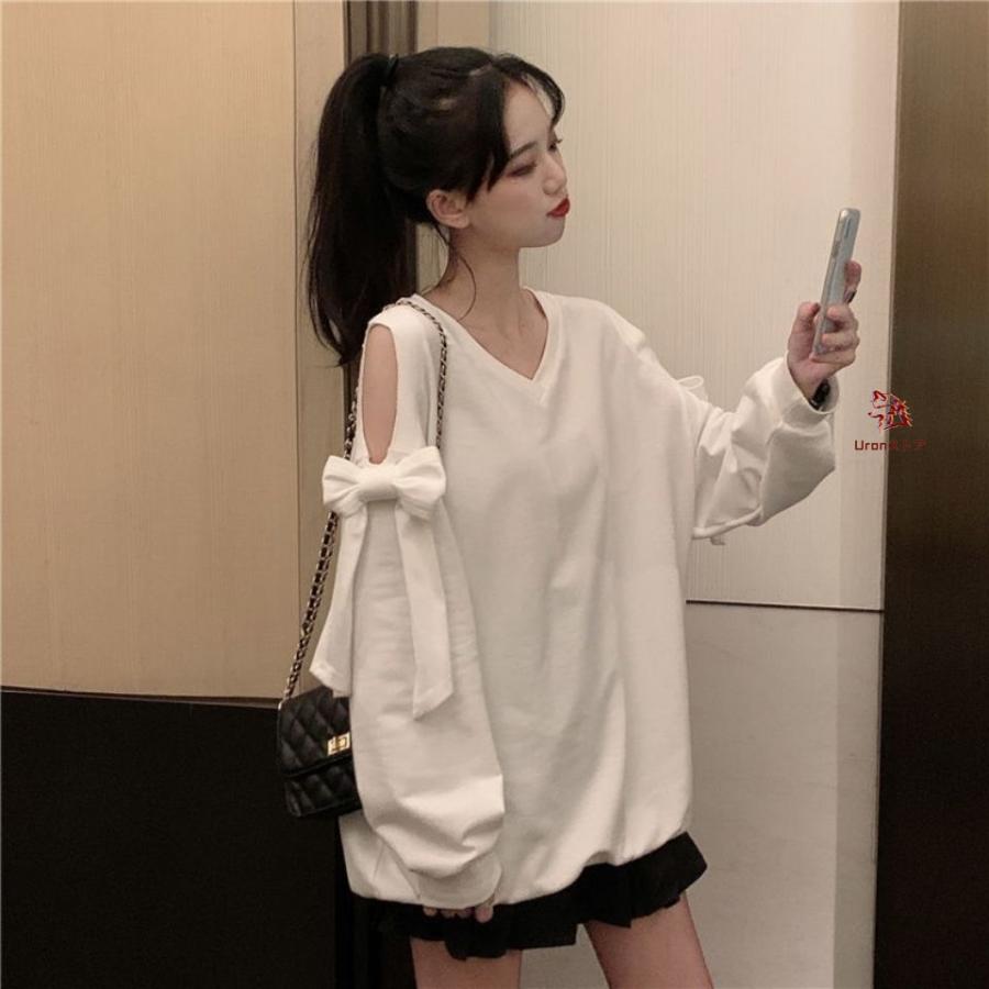 トップスショート丈秋 冬トレーナー レディース トップス 韓国 ゆったり トップス 可愛い チュニック 体型カバー カジュアル トレーナー 長袖 nic011.jpg