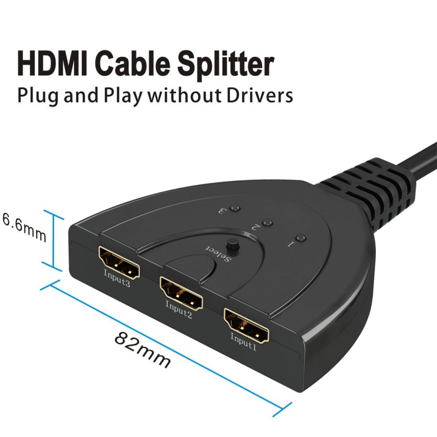 Hdmi切替器 Vilcome Hdmi分配器 セレクター 3入力1出力 1080p 3d対応 メス オス 電源不要 Chromecast Stick Xbox One ゲーム機 液晶テレビ対応 Hdmi切替器 B07cbrlb4m 萬屋licht 通販 Yahoo ショッピング