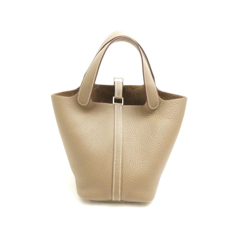 未使用 HERMES エルメス ピコタンロック PM トリヨンクレマンス ハンドバッグ 2024年 W刻印 エトゥープ シルバー金具 レディース AC1790W3の画像