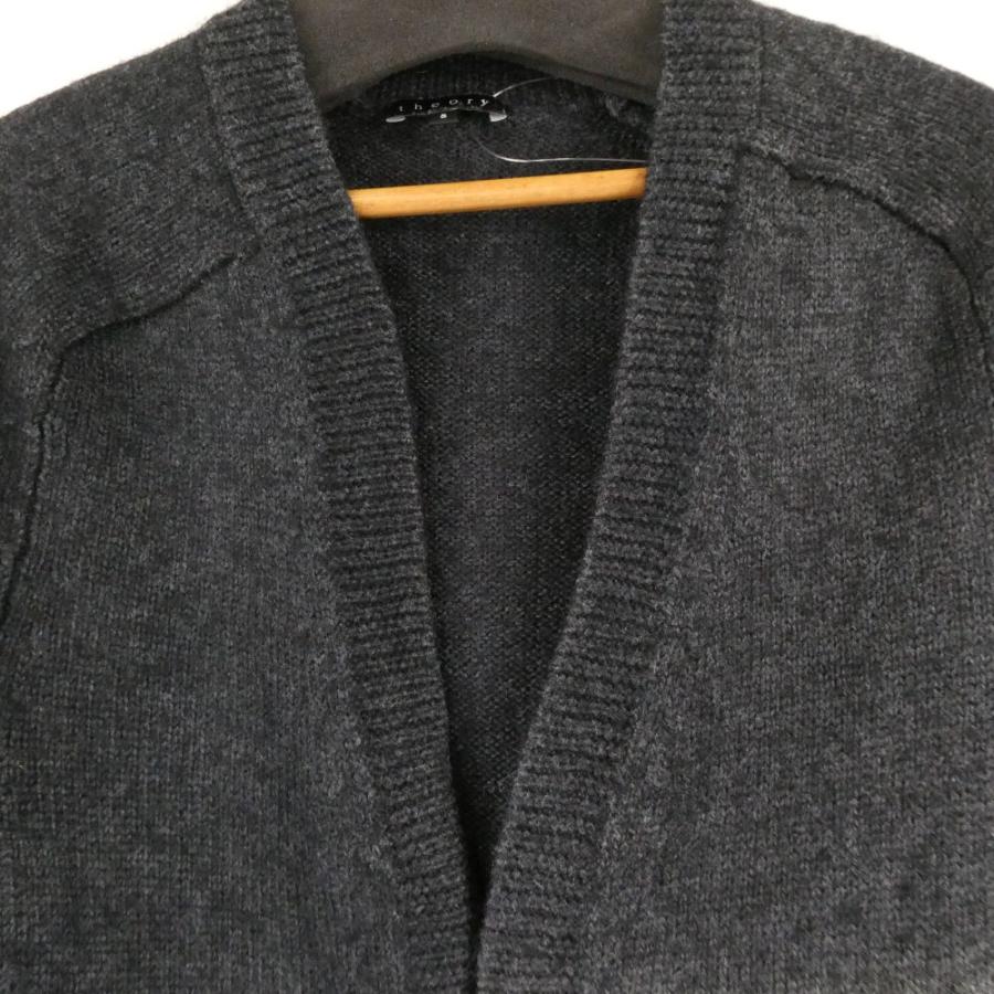 美品 Theory セオリー カーディガン S アルパカ他 ロング丈 ツートン ブラック レディース AD1245A26 theory（セオリー） 美品 カーディガン S アルパカ他 ロング丈
