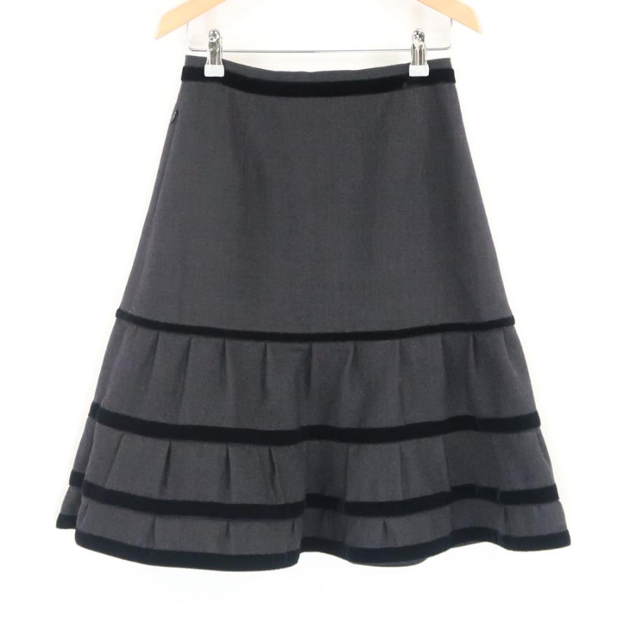 美品　フォクシーニューヨーク　フレアスカート 美品 フォクシー フレアスカート 洗える 40 濃紺 M 通年 FOXEY