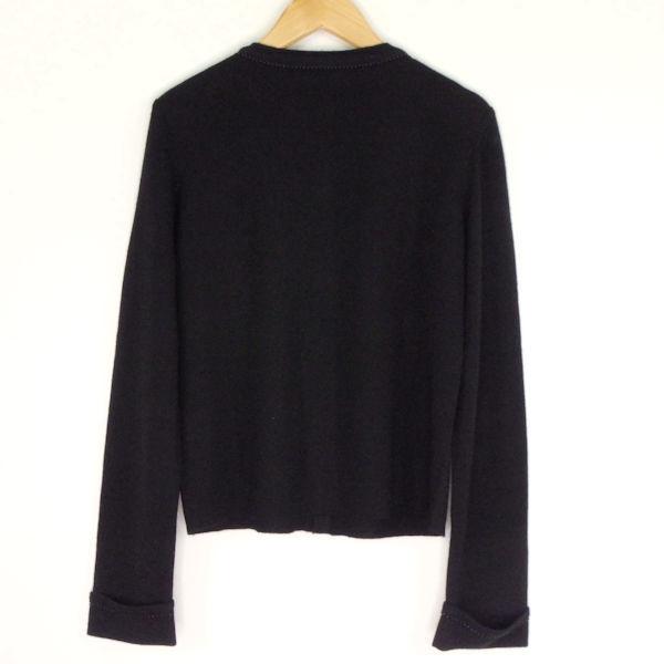 フォクシー 36717 カーディガン 1点 黒 38 カシミヤ 絹 パール ビーズ  